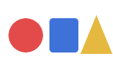 Three-color image fixture with red, blue and yellow regions