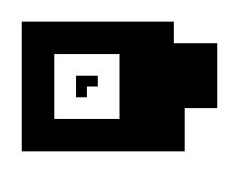Binary source raster pixels for the asymmetric outline sample